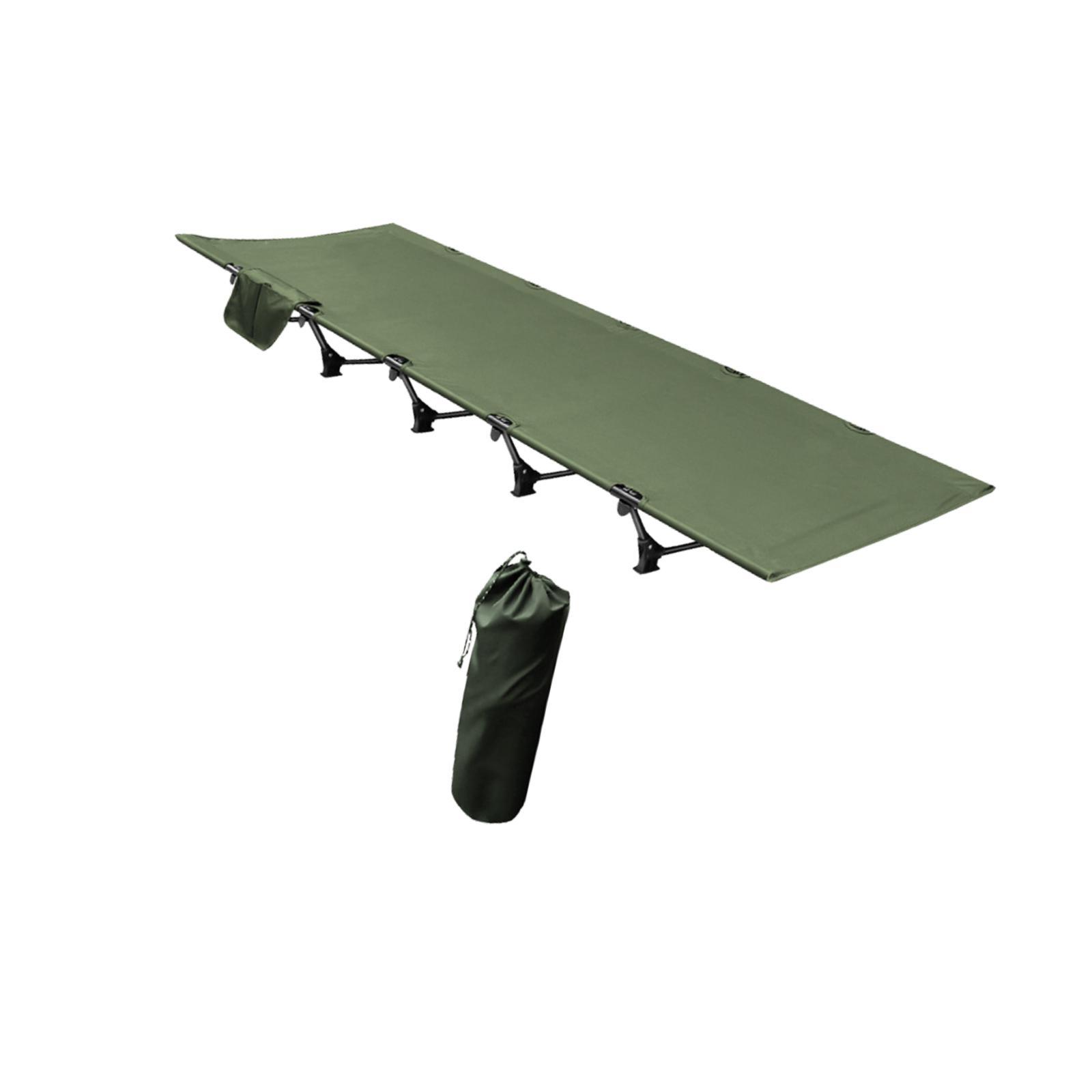 koolsoo Folding Camping Cot Foldable Outdoor Bed with Carry Bag up for Adults Kids Sleeping Bed for Backpacking Tent Office green